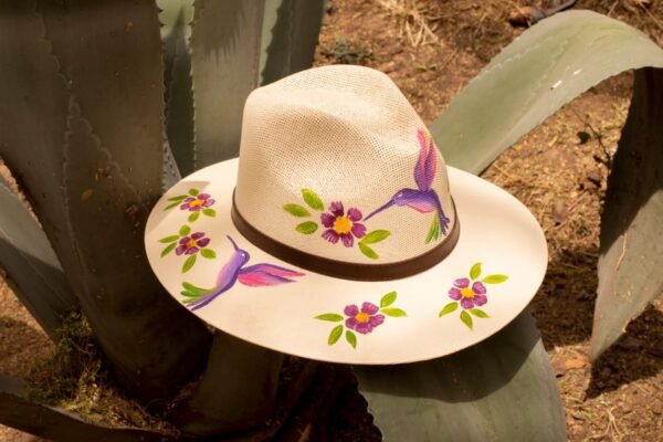 sombrero de lona pintado a mano modelo explore