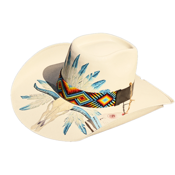 Sombrero de rodeo dibujo pintado a mano