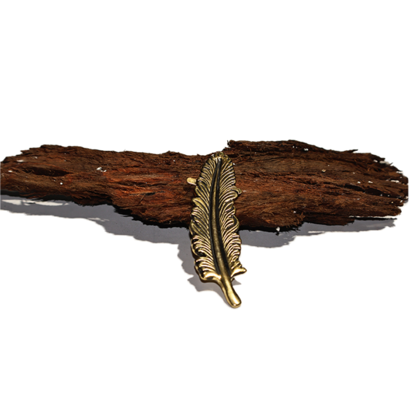 pluma para sombreros de oro