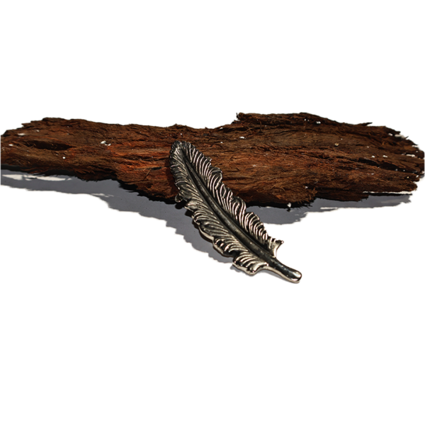 pluma para sombreros de plata