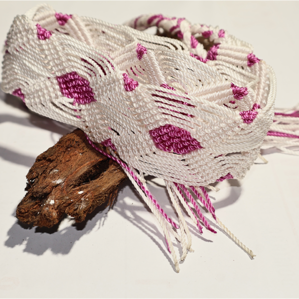 Toquilla Cinto Para Sombrero Tejido Artesanal Color blanco